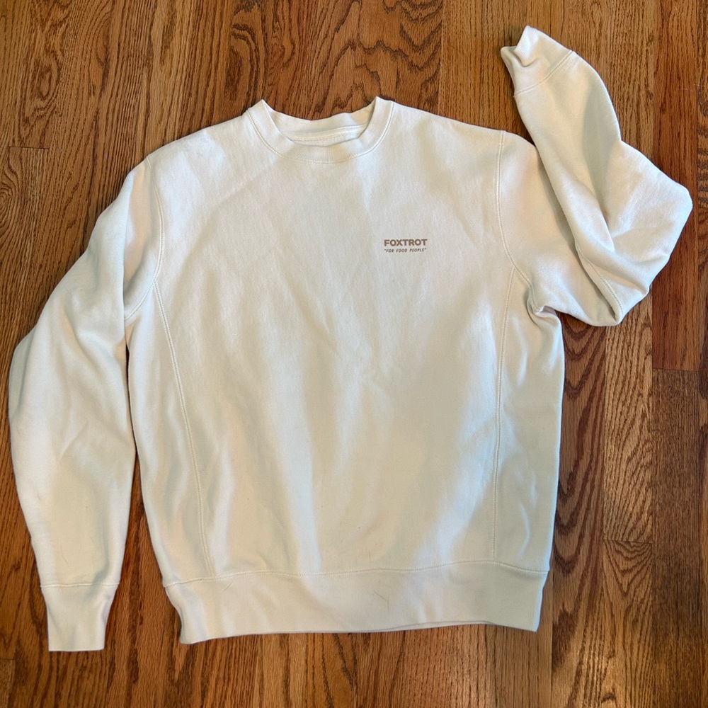 Foxtrot Market Cream Crewneck Sweatshirt Long Sleeve, Heavy weight, RARE | Sz S - Picture 10 of 10